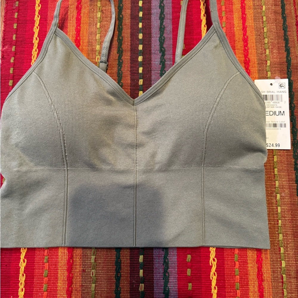 JENI Longline Bralette Bra NWT Medium Moss Green, Removable pads. NEW - Picture 3 of 7